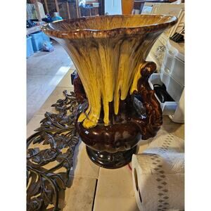 Mid Century Modern Majolica style Vase